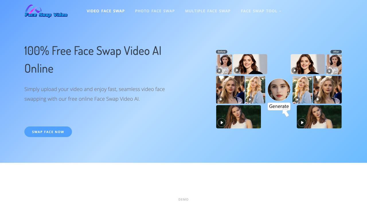 Face Swap Video website screenshot