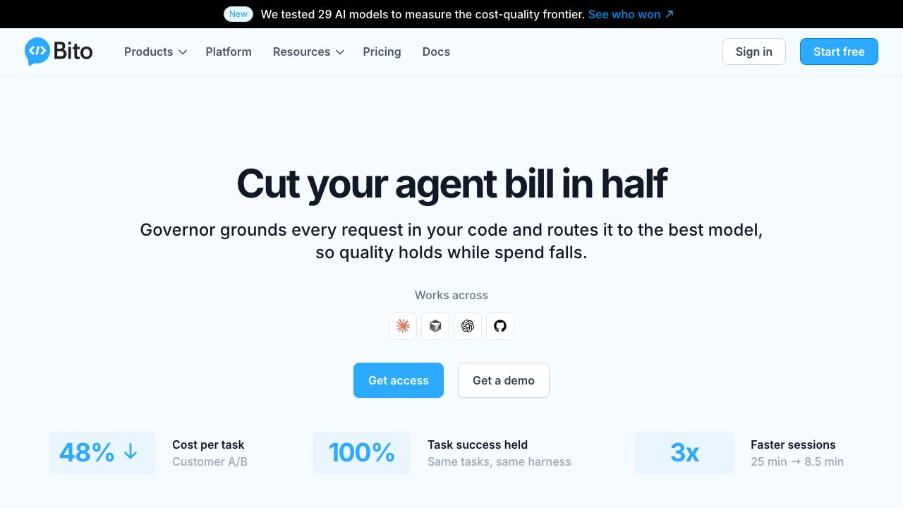 Bito website screenshot