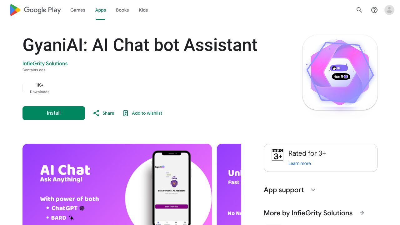 GyaniAI: AI Chat bot Assistant 网站截图
