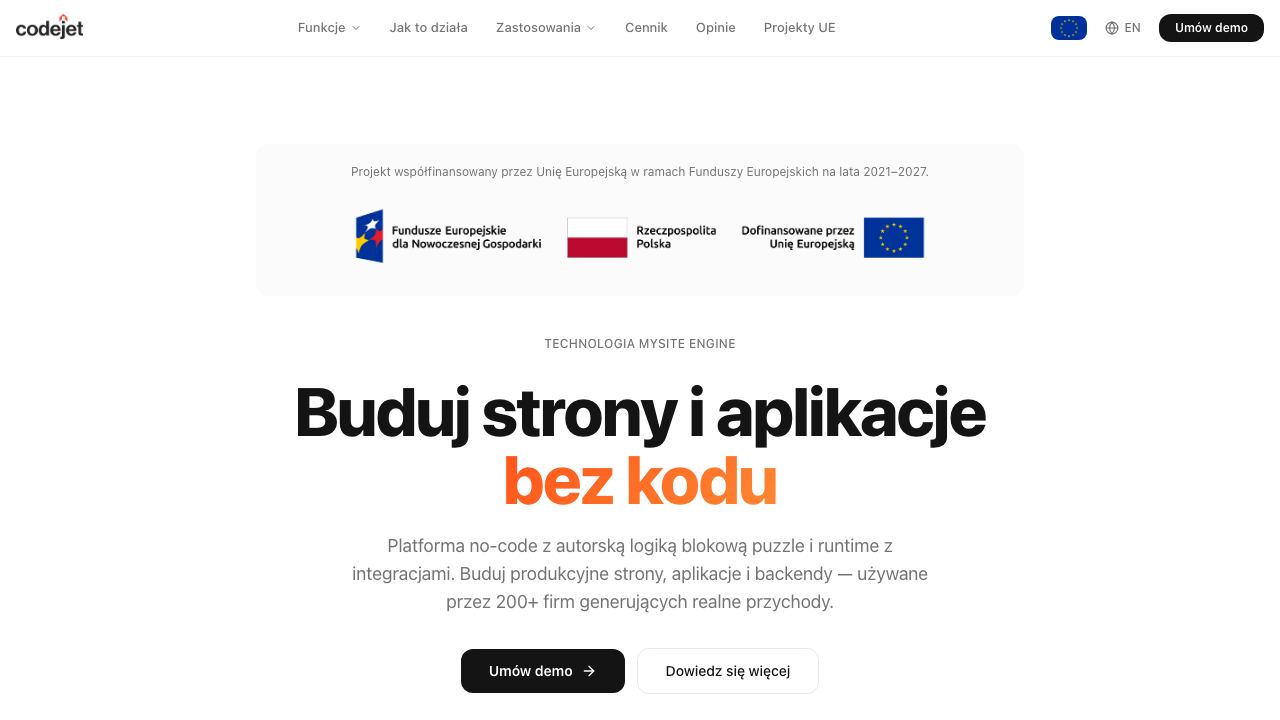 Codejet website screenshot