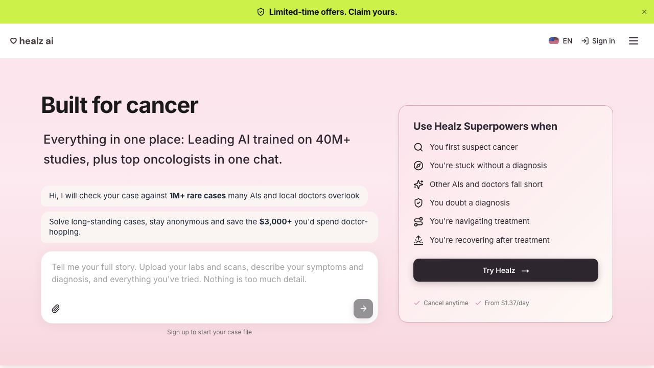 Healz.AI 网站截图