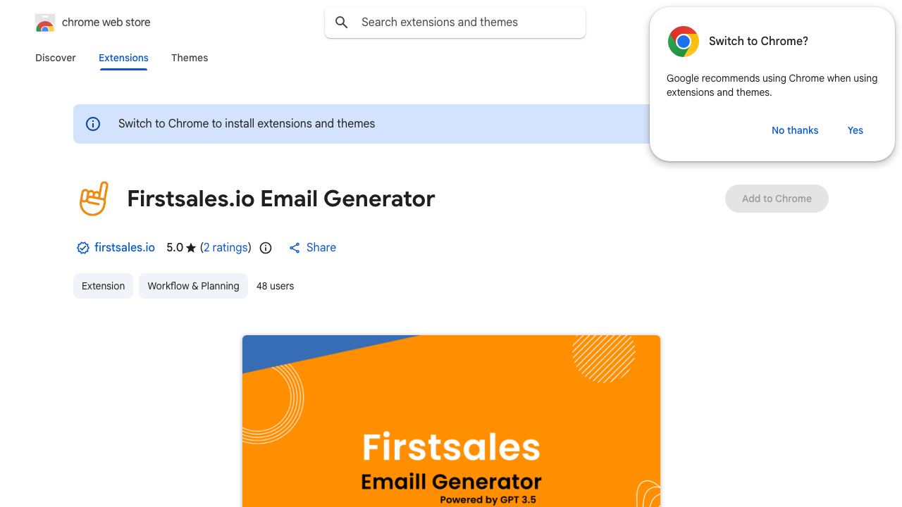 Firstsales.io Email Generator 网站截图