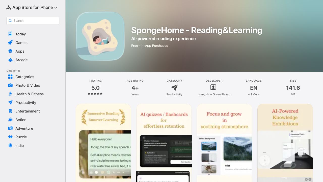 SpongeHome website screenshot