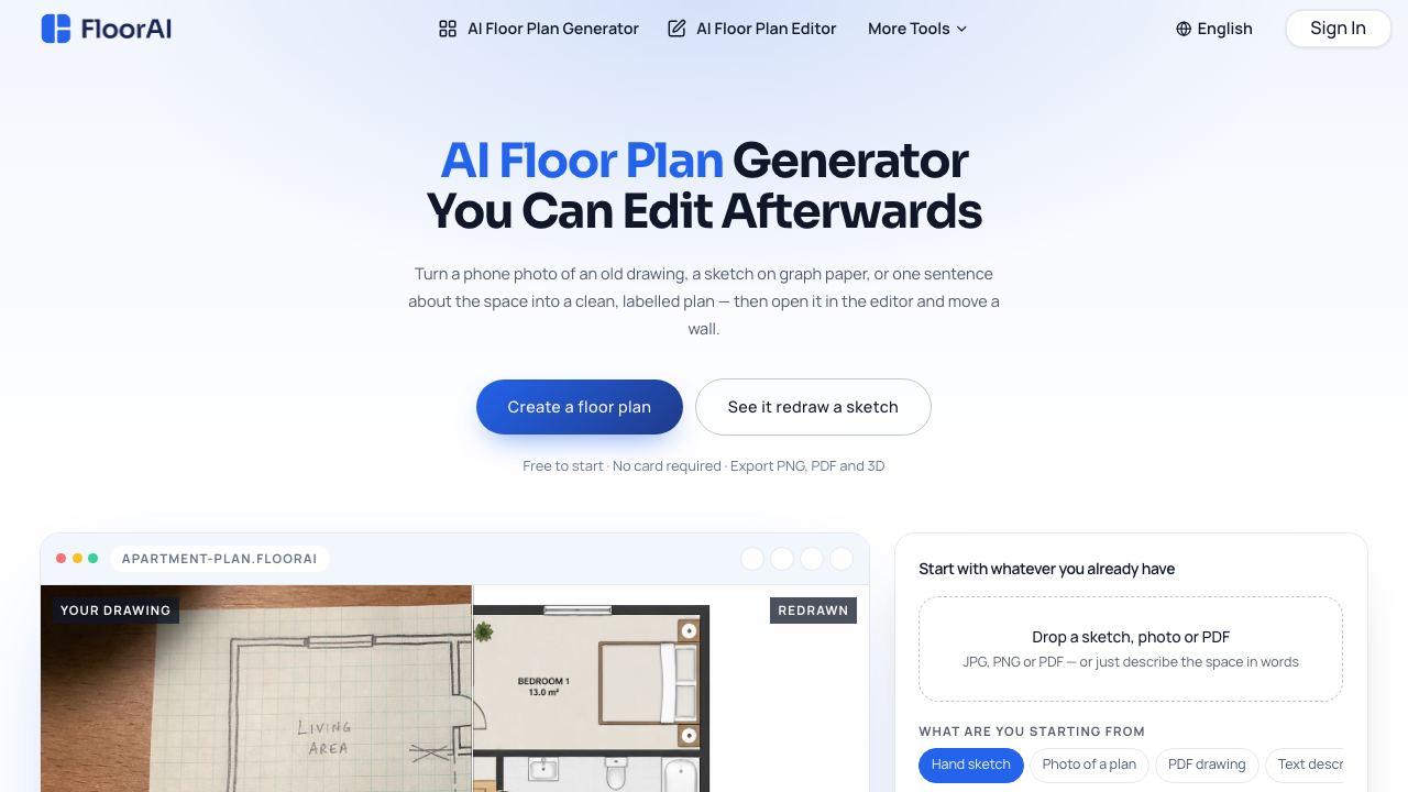 FloorAI website screenshot
