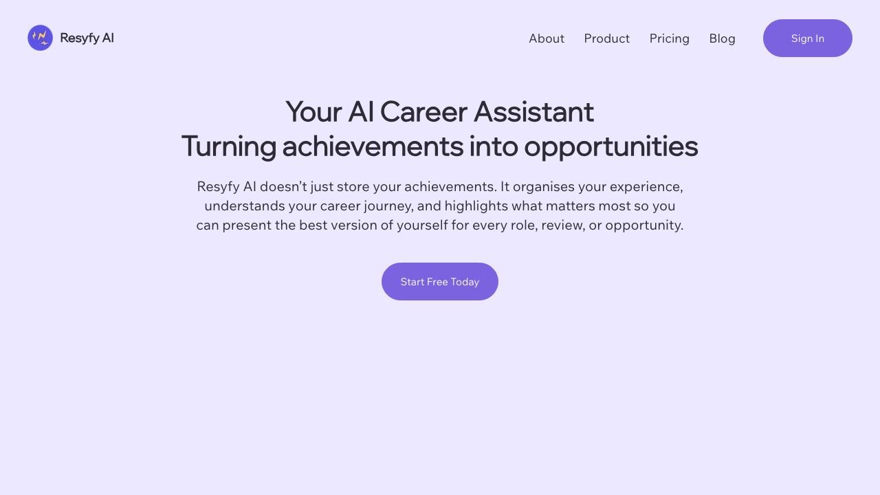 Resyfy AI 网站截图