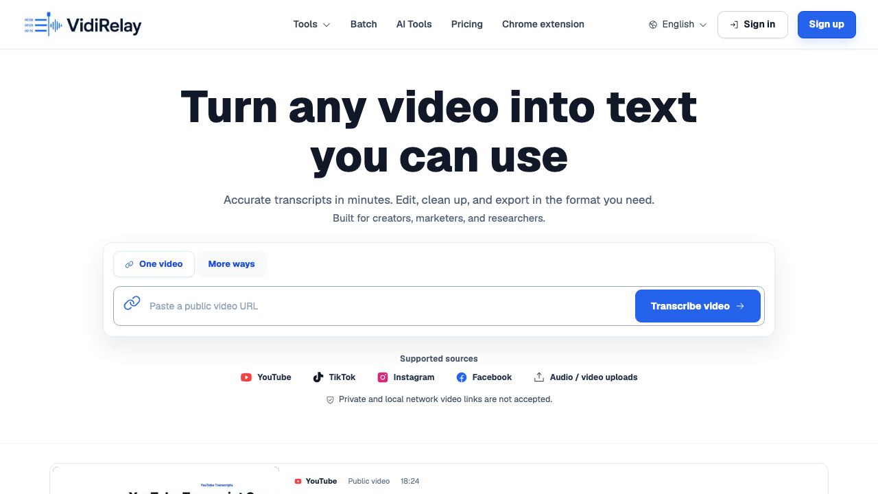 VidiRelay website screenshot