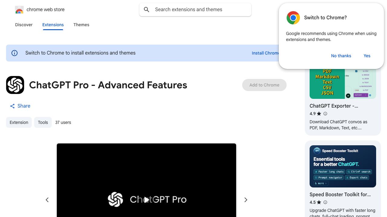ChatGPT Pro - Advanced Features 网站截图