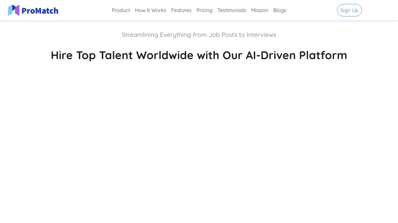 ProMatch website screenshot