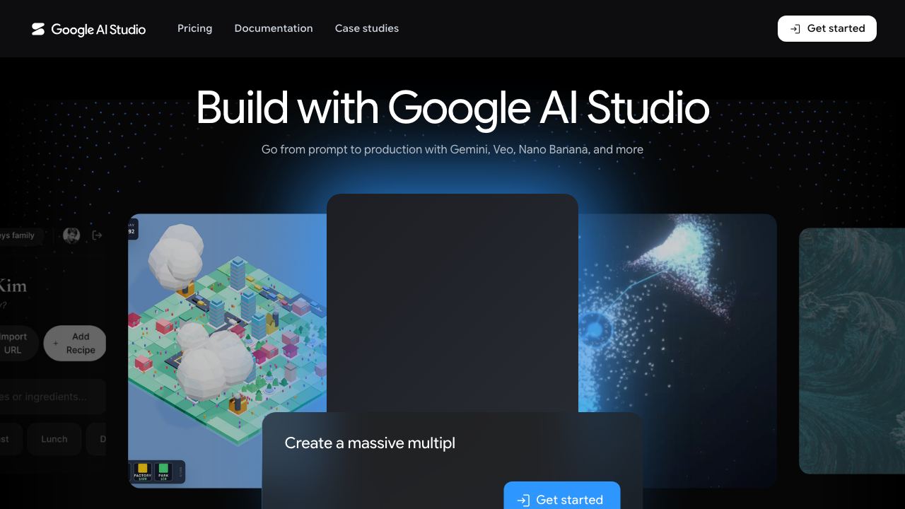 Google AI Studio 网站截图