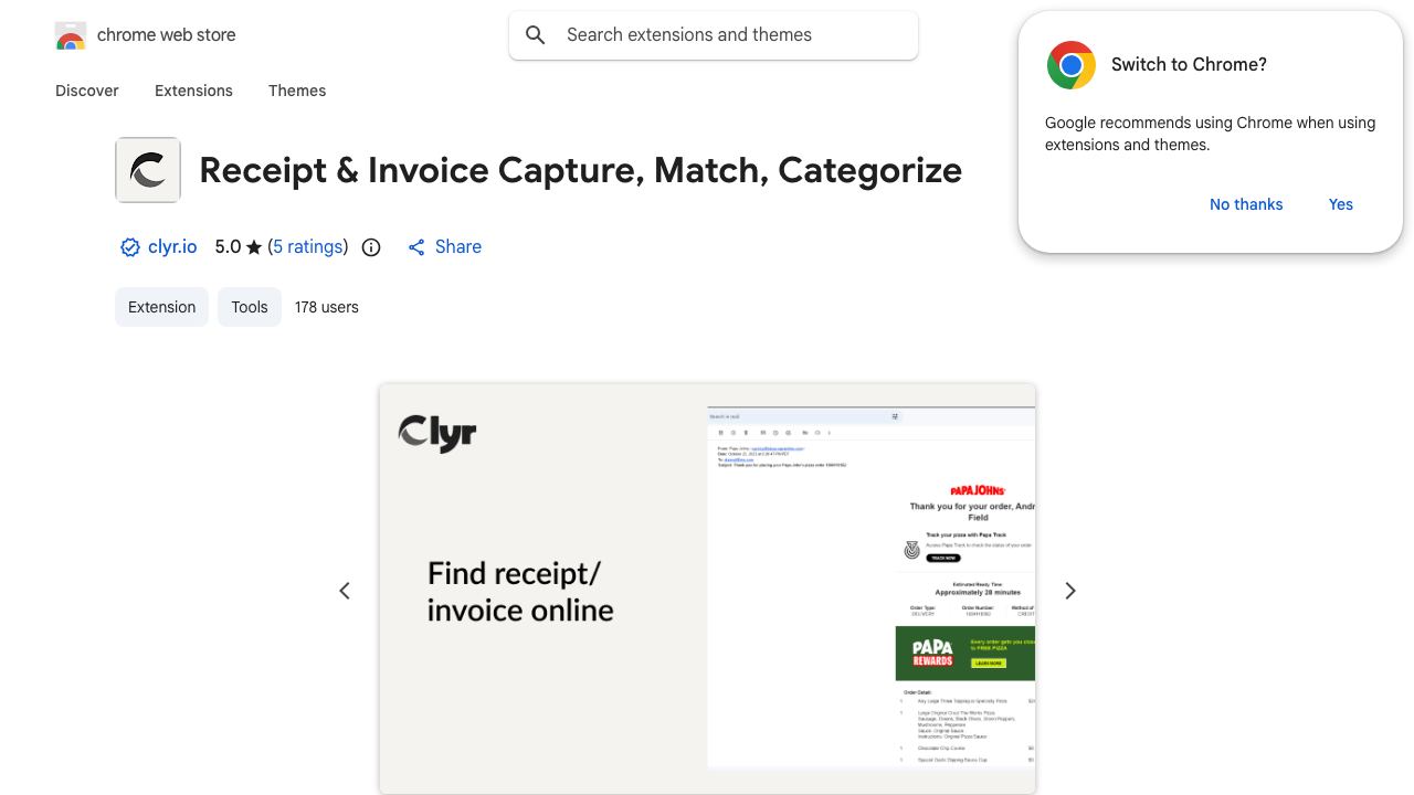 Receipt & Invoice Capture, Match, Categorize 网站截图