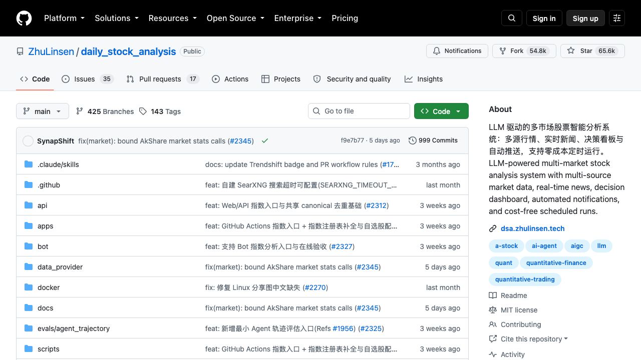 daily_stock_analysis website screenshot