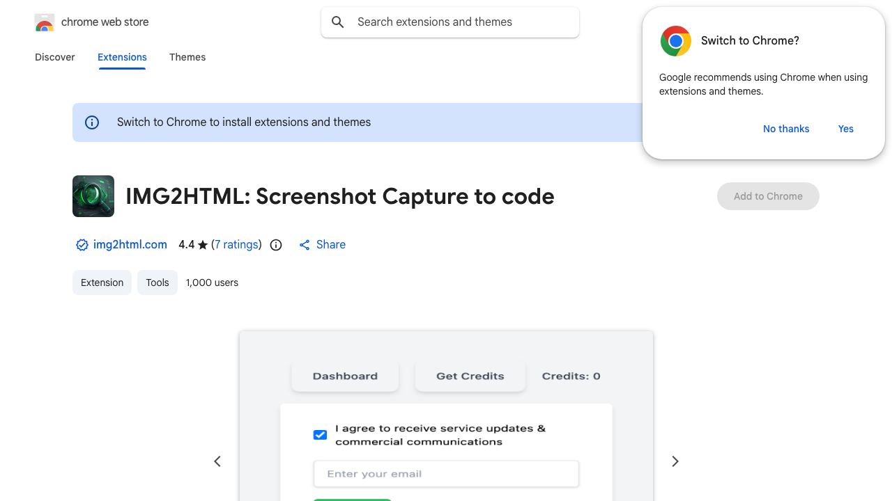 IMG2HTML: Screenshot Capture to code 网站截图