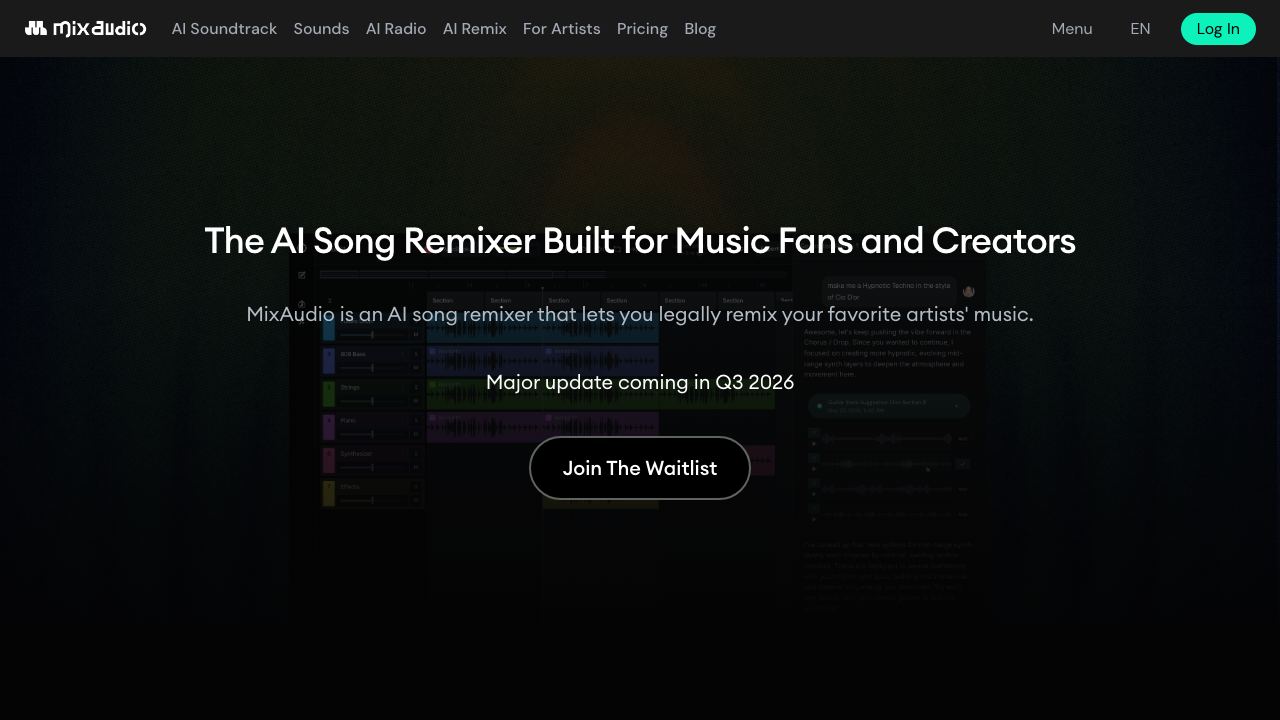 MixAudio website screenshot