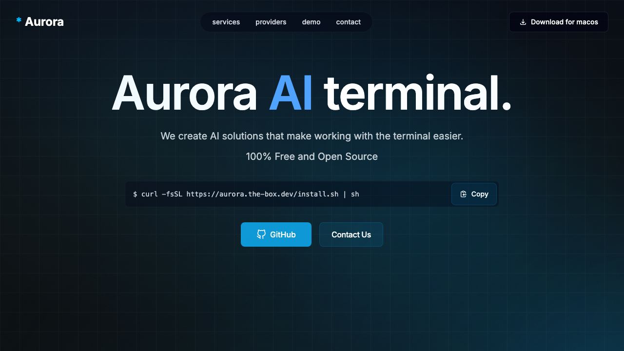 Aurora Terminal Agent 网站截图