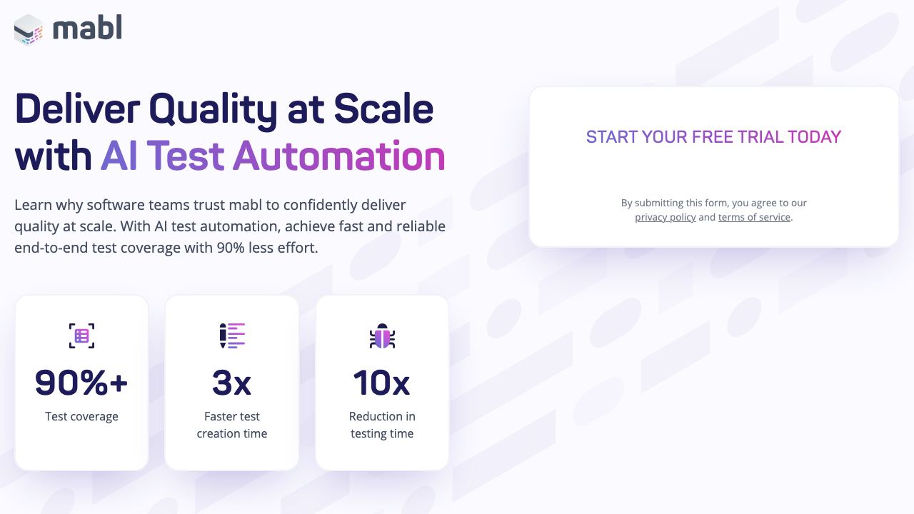 AI Test Automation | mabl 网站截图