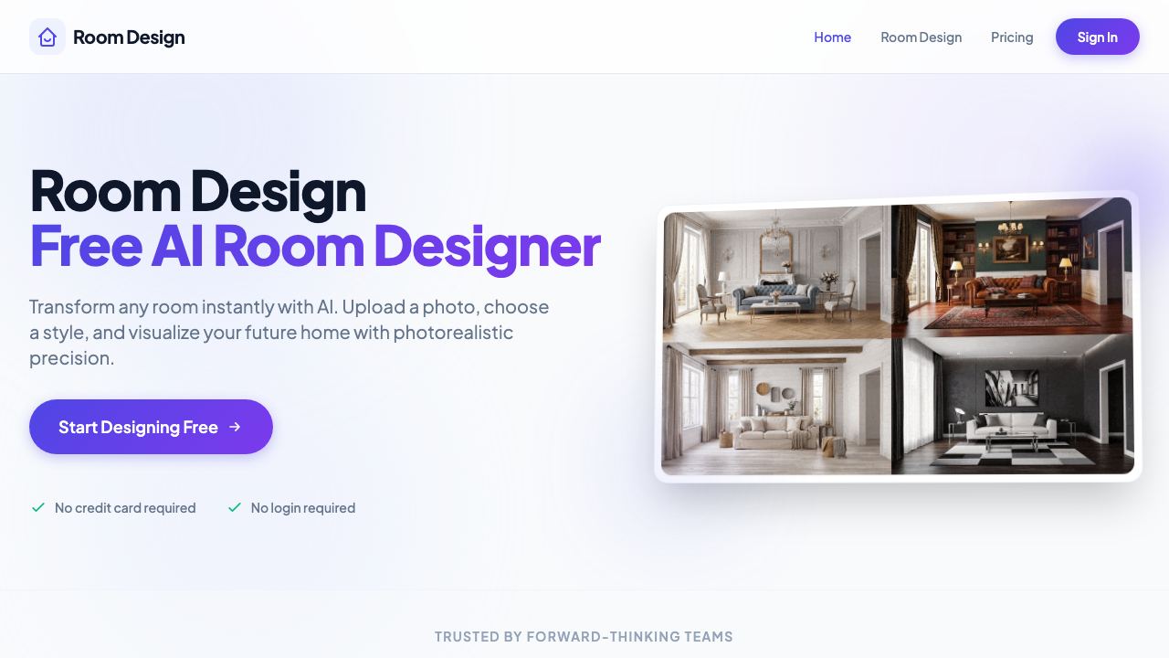 Room Design AI website screenshot