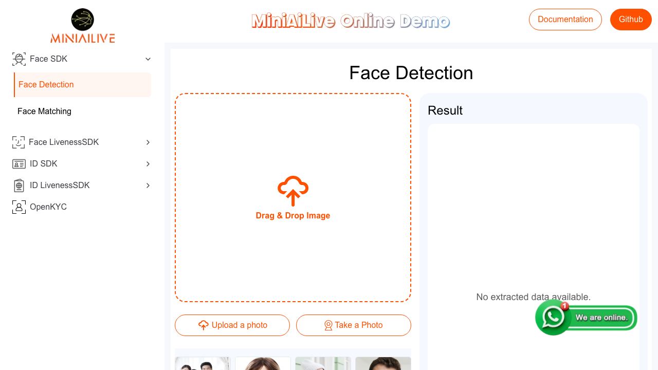 Face & ID Recognition Online Demo 网站截图