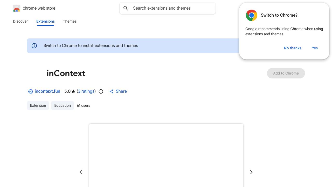 inContext website screenshot