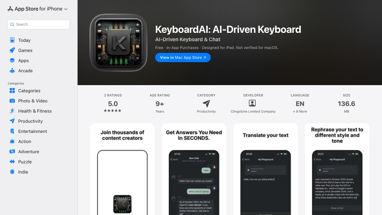 KeyboardAI website screenshot