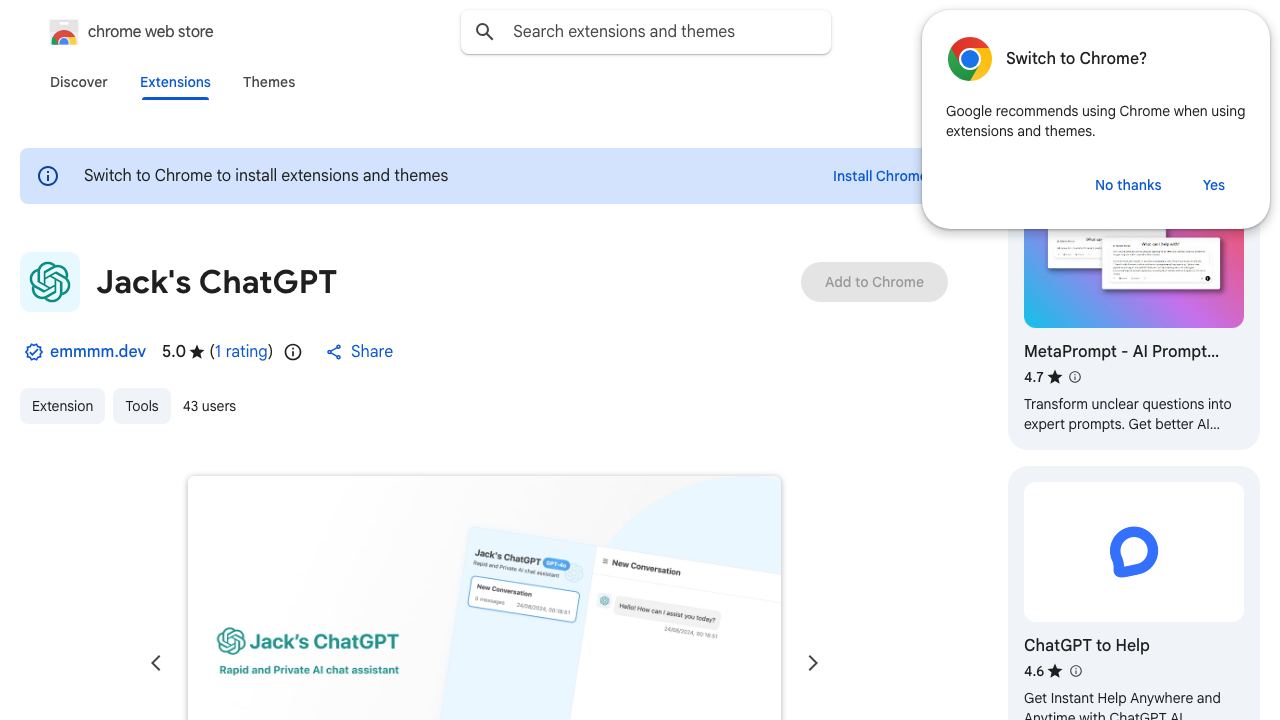 Jack's ChatGPT 网站截图