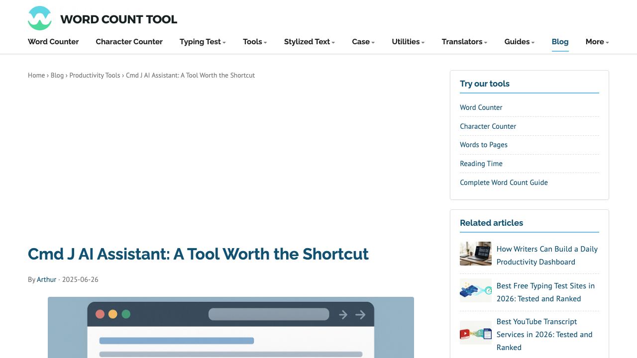 Cmd J website screenshot
