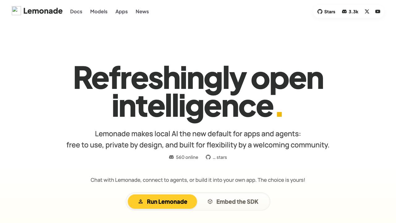 Lemonade AI 网站截图