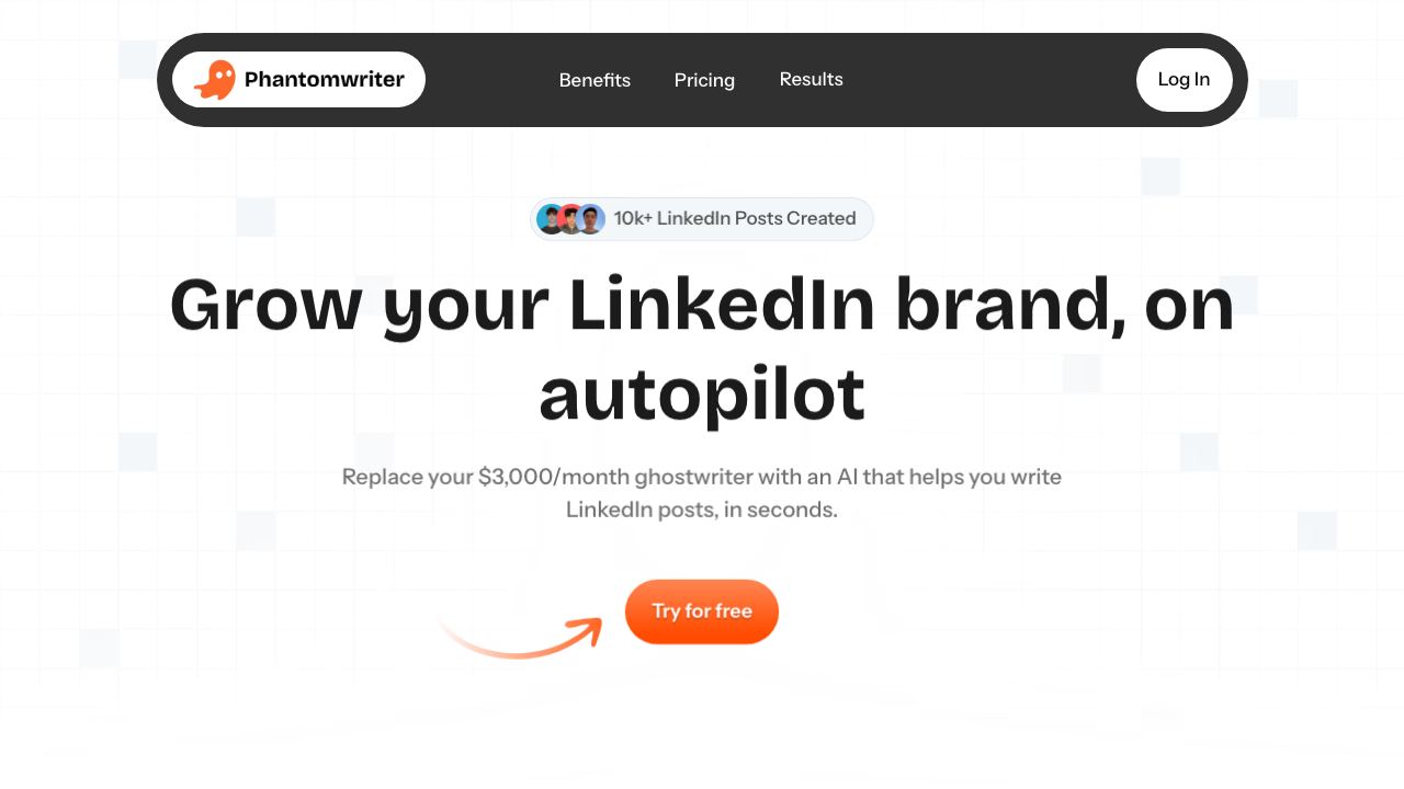 Phantomwriter website screenshot