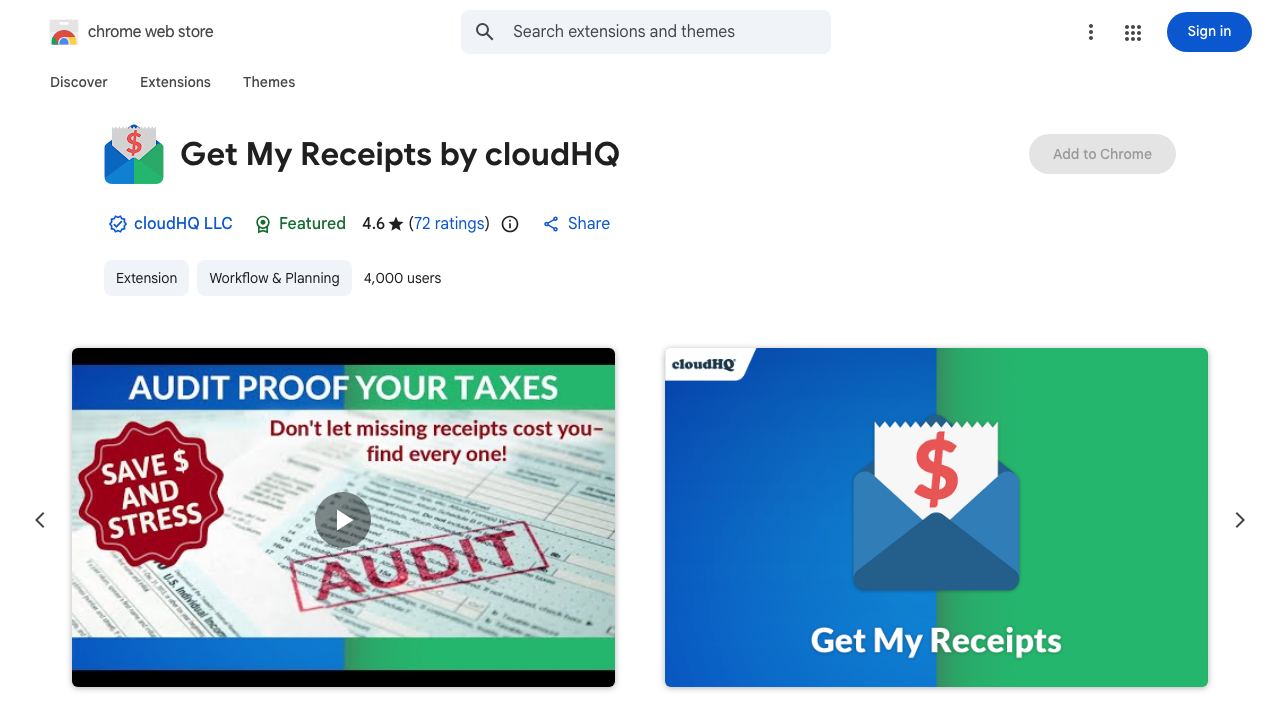 Get My Receipts by cloudHQ 网站截图