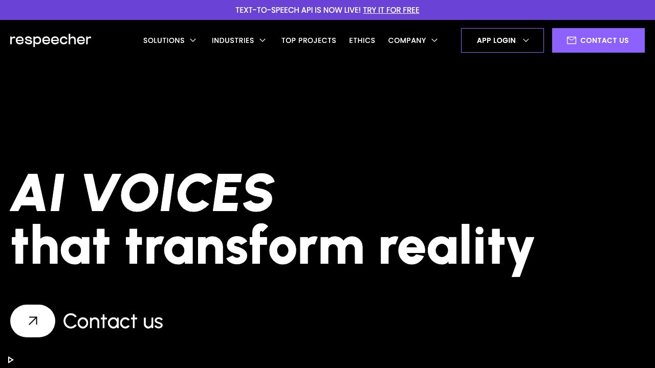Respeecher website screenshot