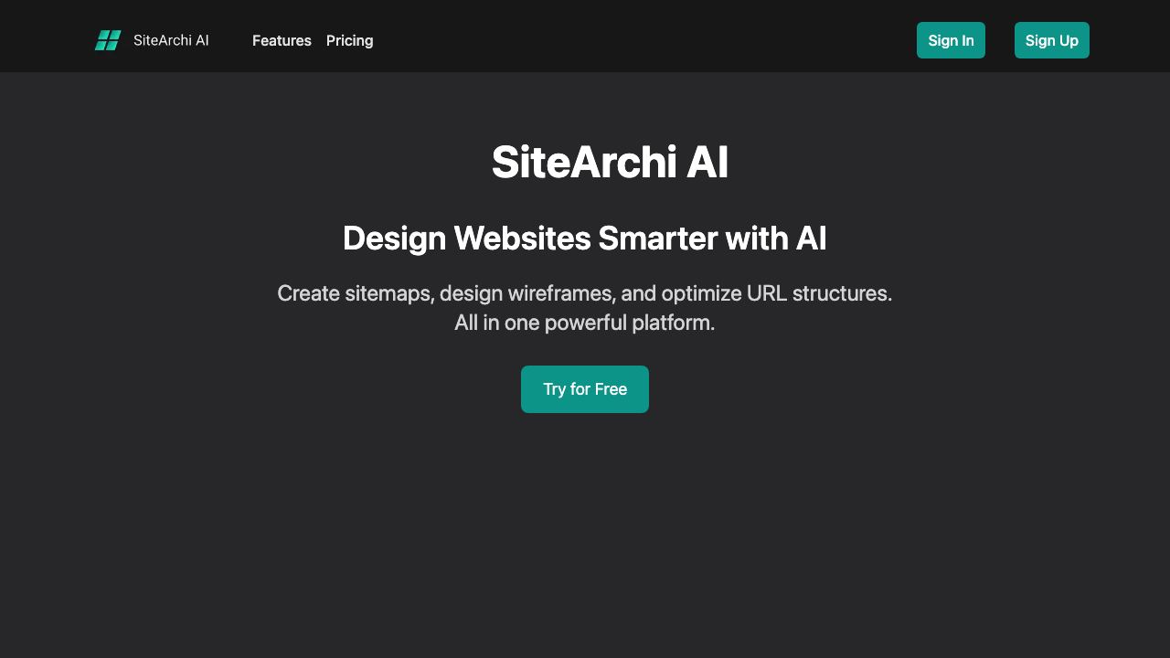 SiteArchi AI 网站截图