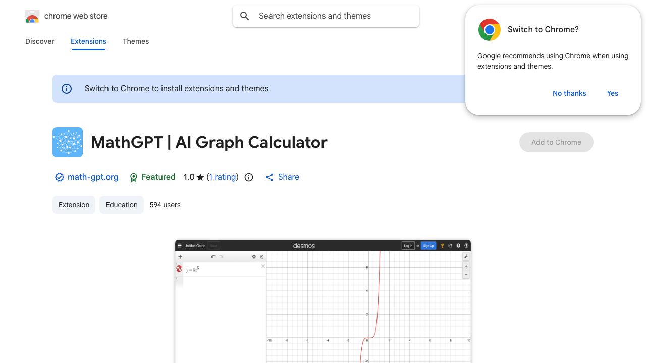 MathGPT | AI Graph Calculator website screenshot