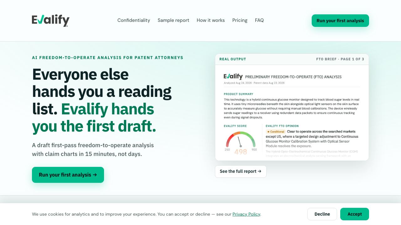 Evalify website screenshot