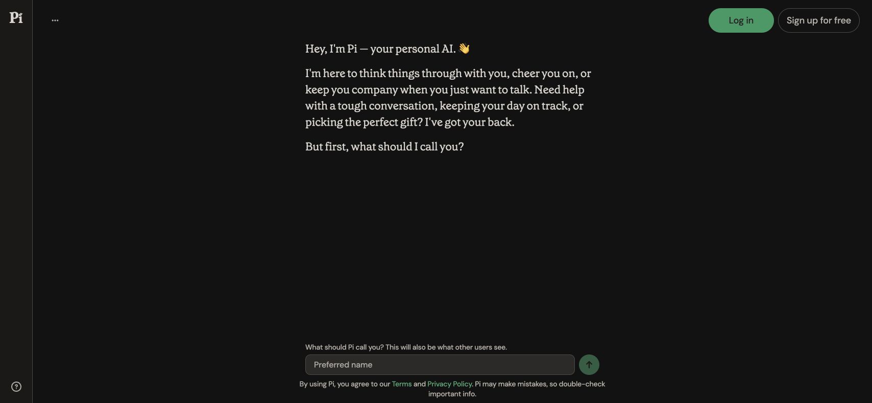 Pi website screenshot