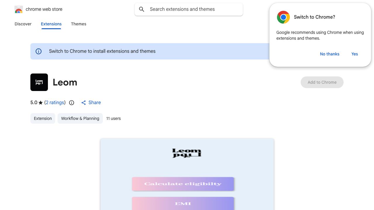 Leom website screenshot