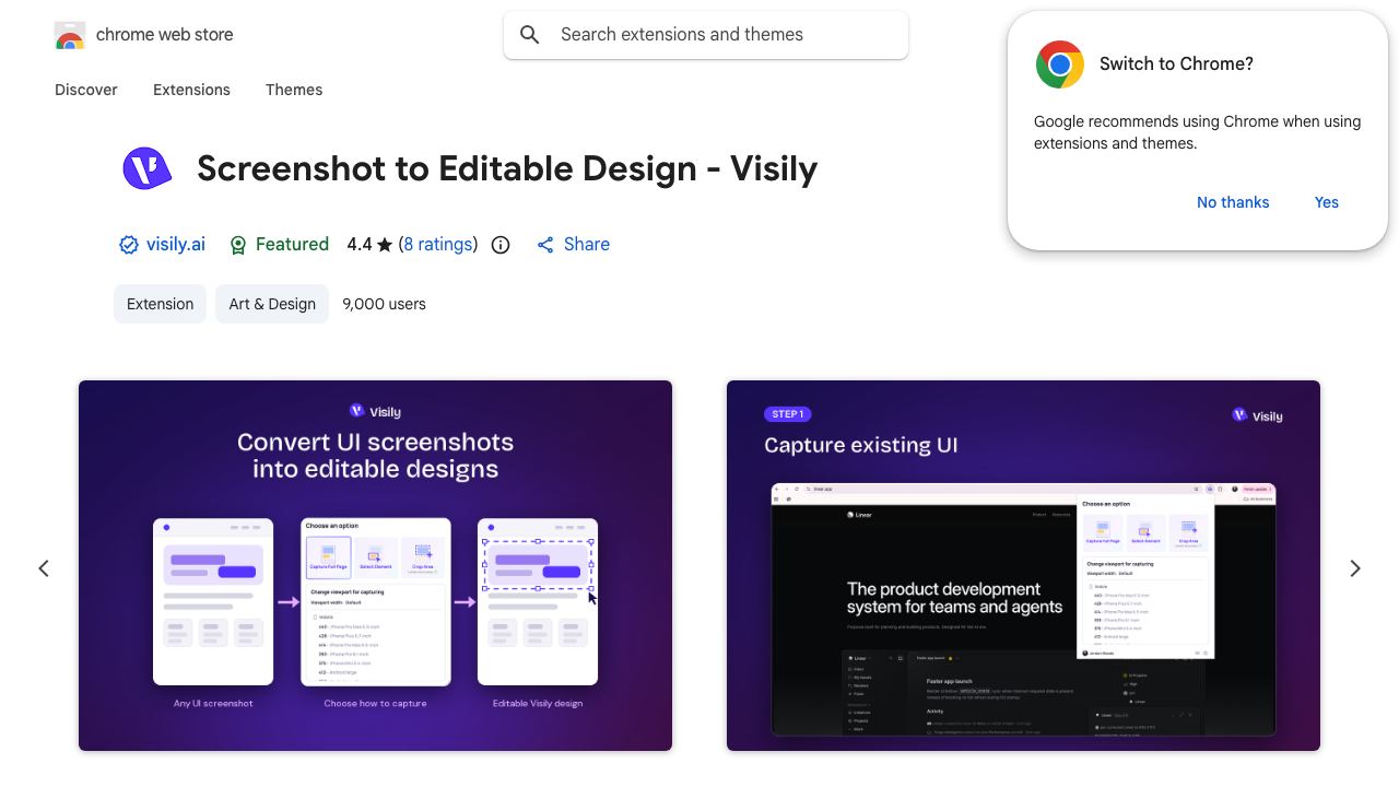 Visily - App UI Capture & Design 网站截图