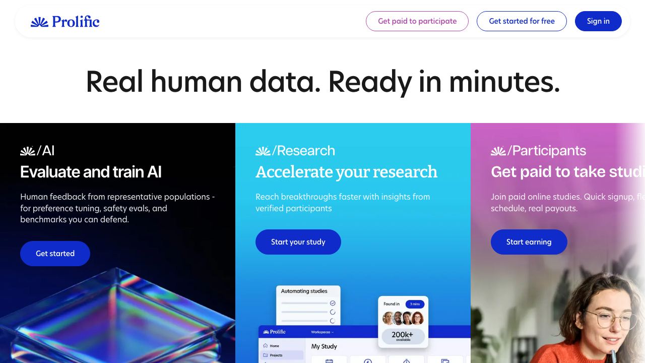prolific.com website screenshot