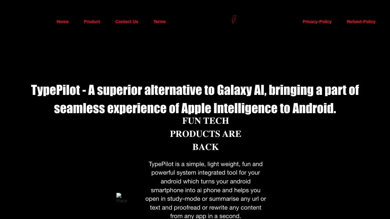 TypePilot - Fun AI Assistant website screenshot