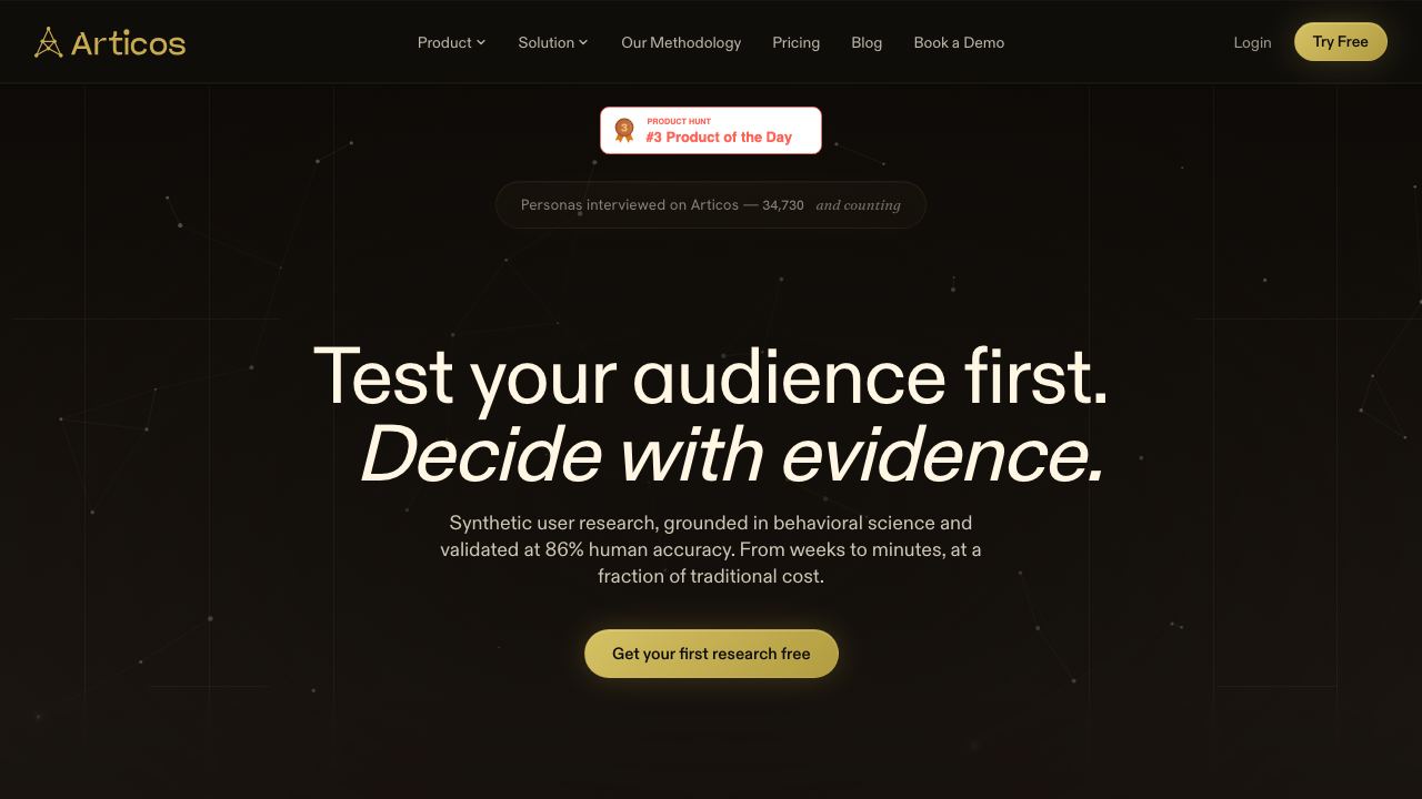 Articos website screenshot