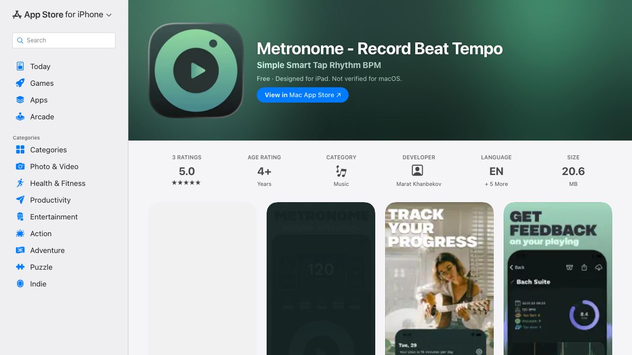 Metronome: Record Beat Tempo 网站截图