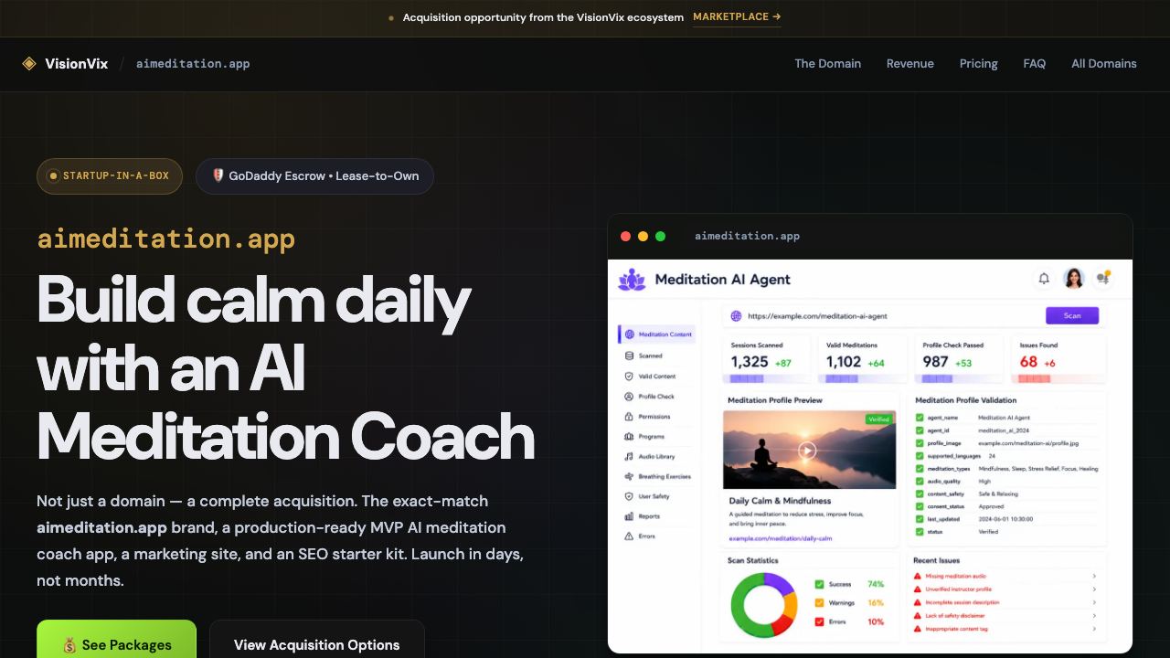 AI Meditation by Clairity Healing 网站截图