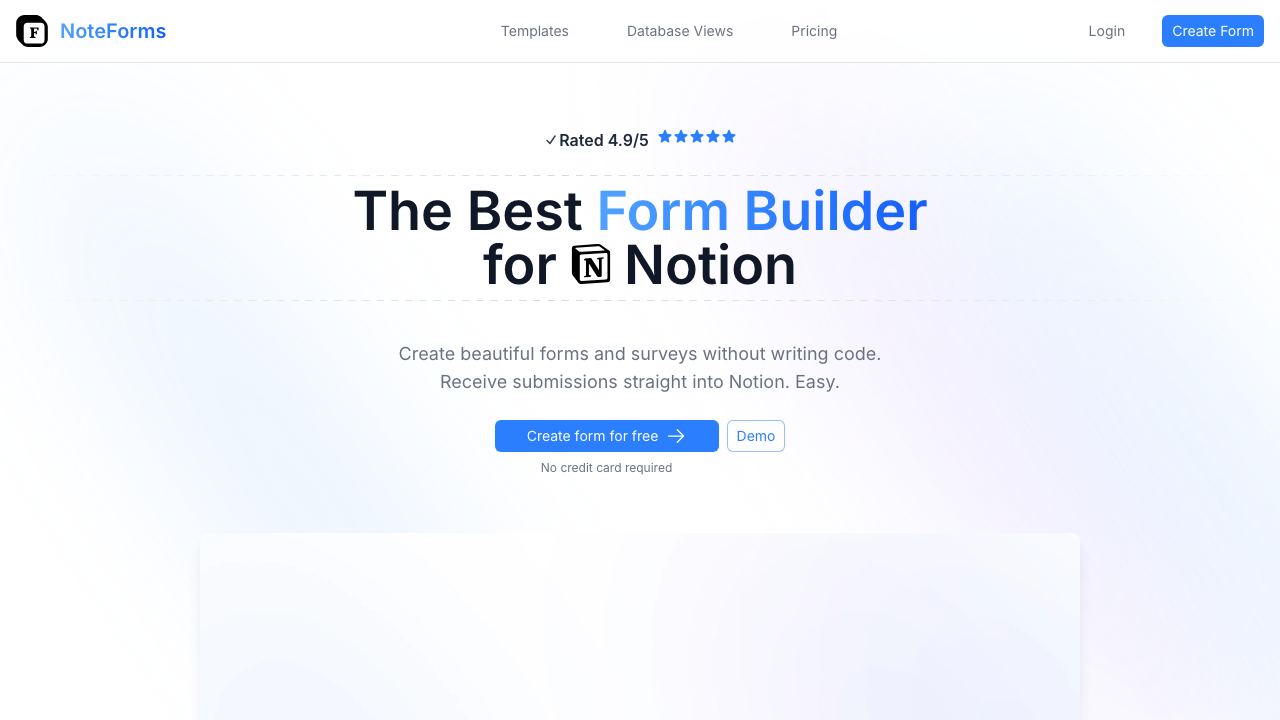 NoteForms 网站截图