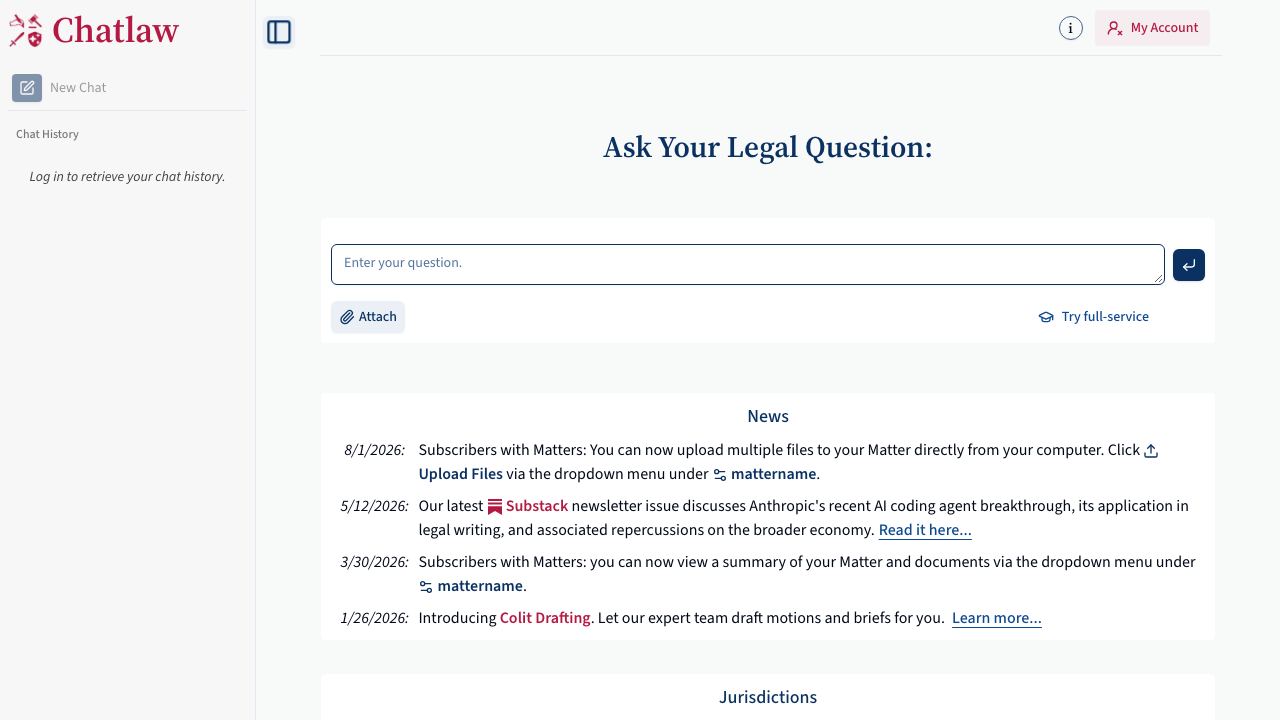 ChatLaw 网站截图