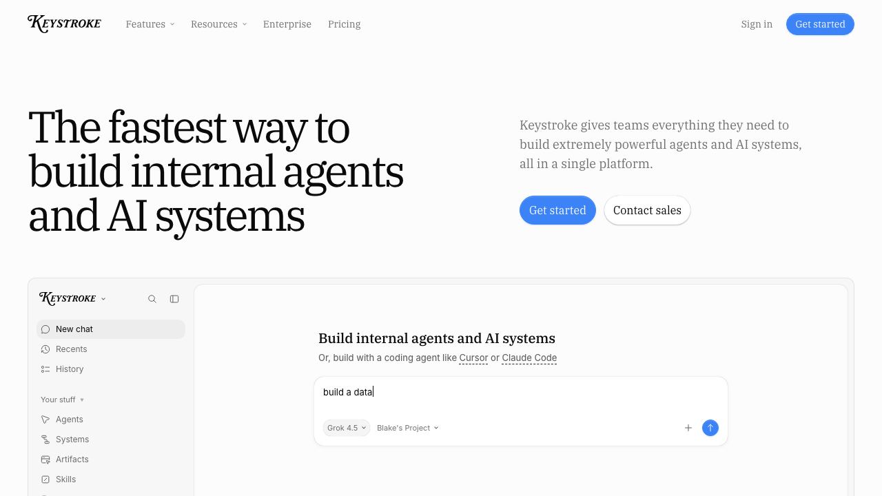 Keystroke website screenshot