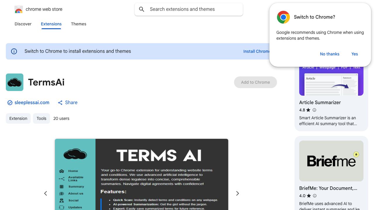 TermsAi website screenshot