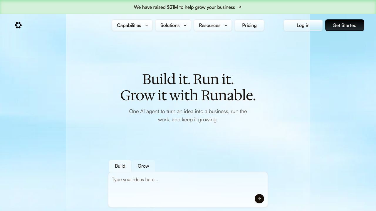Runable 网站截图
