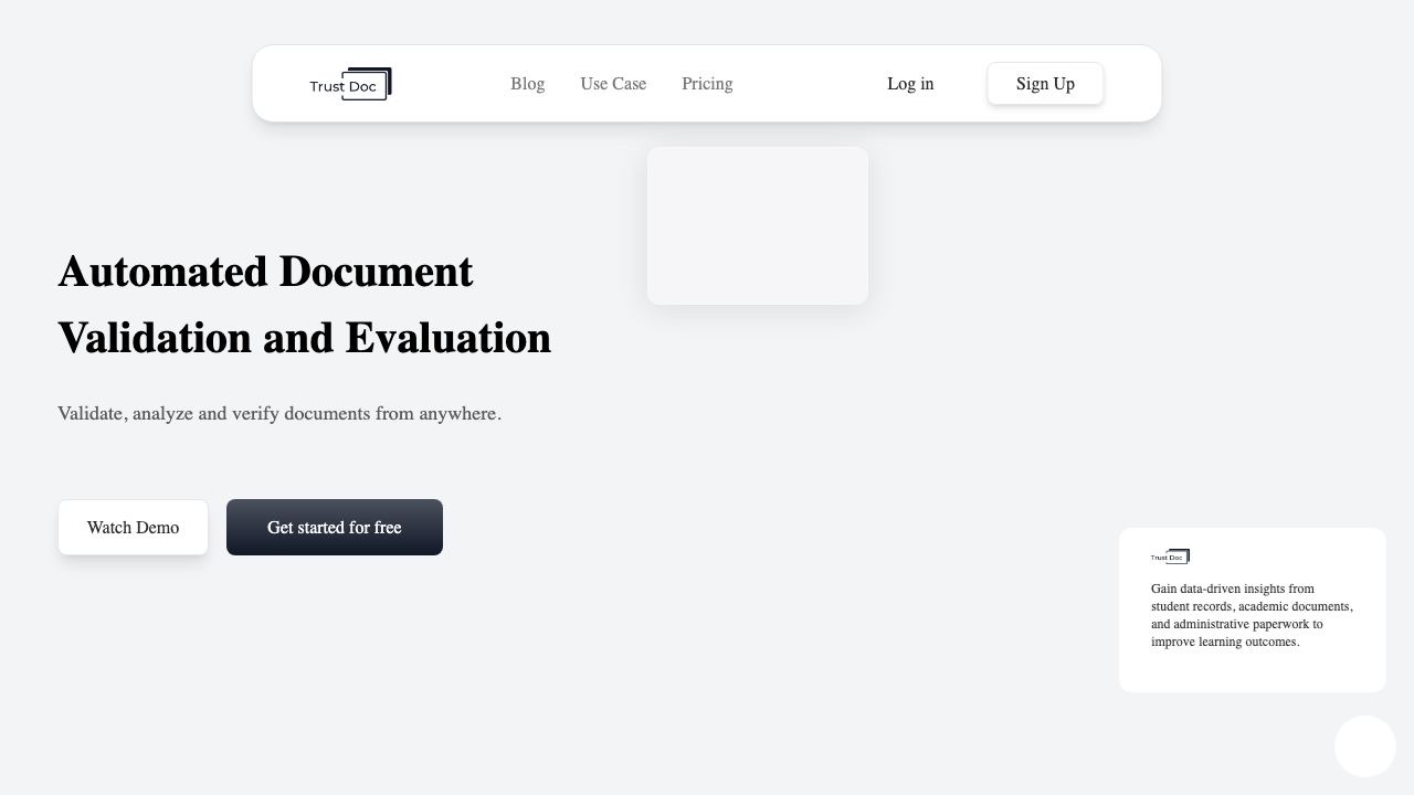 TrustDoc website screenshot