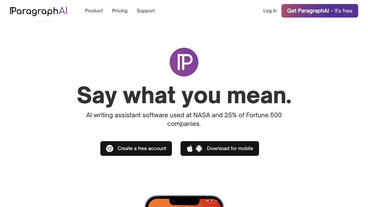 ParagraphAI 网站截图