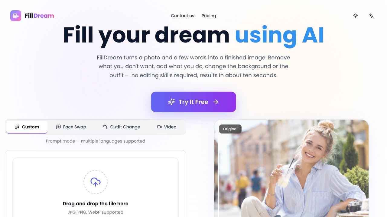 FillDream 网站截图