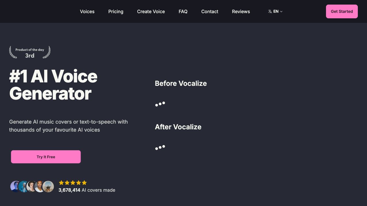 vocalize.fm website screenshot