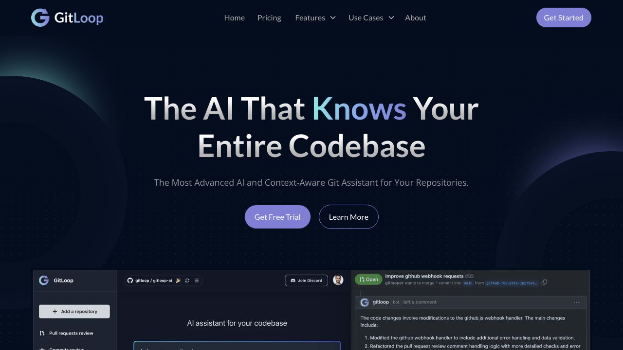 GitLoop website screenshot